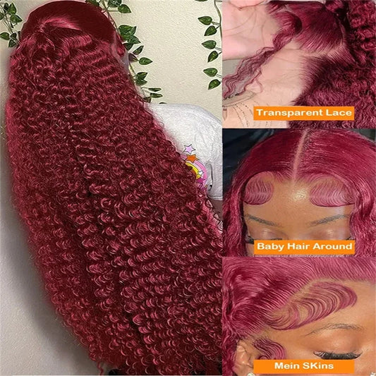 HD Transparent Curly Lace Front Wig – Brazilian Remy Human Hair
