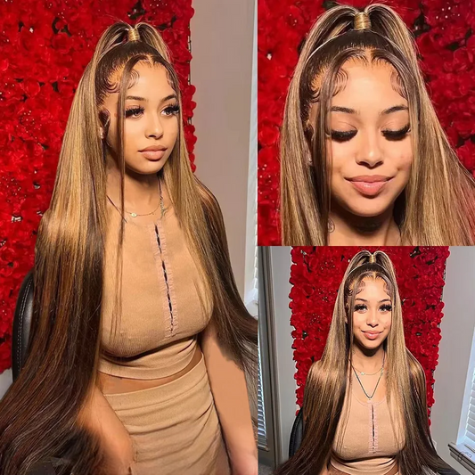 Luxury Honey Blonde Highlight HD Lace Wig