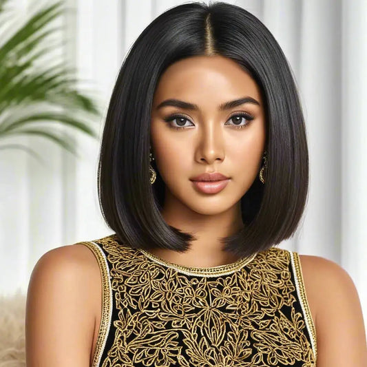 Black 12” Heat-Resistant Synthetic Wig