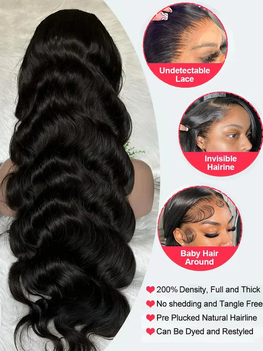 HD Transparent Body Wave Lace Front Wig – Brazilian Remy Human Hair