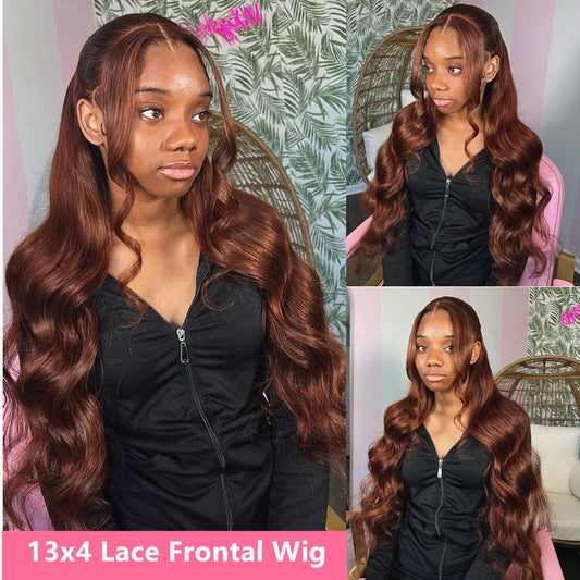 Chocolate Brown 13x4 HD Lace Body Wave Wig