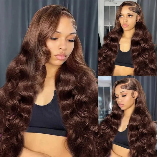 Chocolate Brown 13x4 HD Lace Body Wave Wig