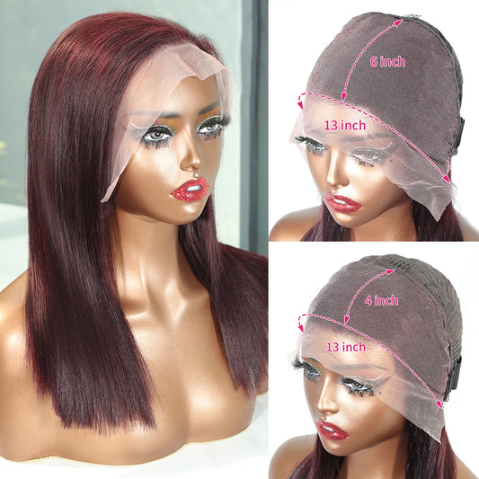99J Burgundy Bone Straight Bob HD Lace Wig (5x5)