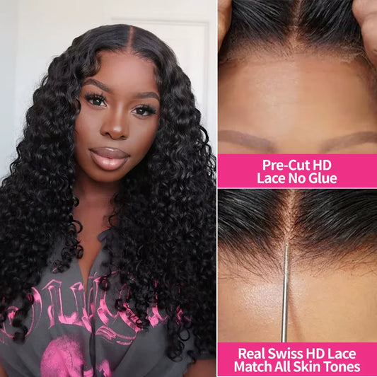HD Transparent Deep Wave Lace Front Wig – Brazilian Remy Human Hair