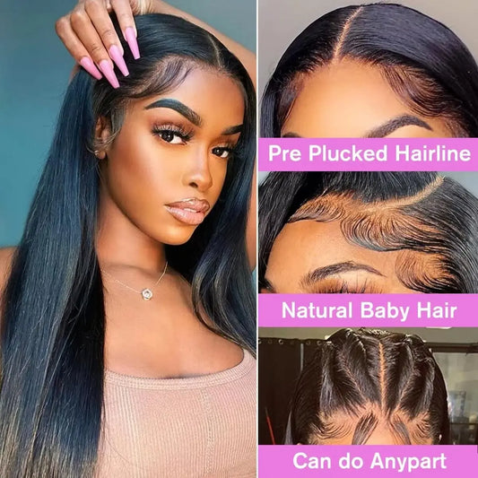 Luxury Bone Straight HD Lace Wig – 24~34”