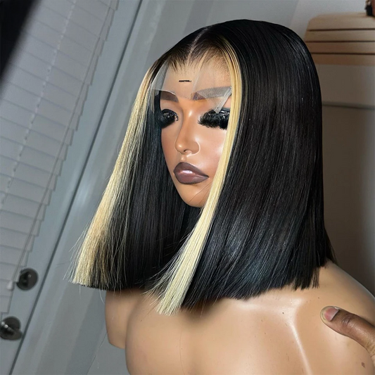 Black & Blonde Straight Bob HD Lace Wig (13x4)