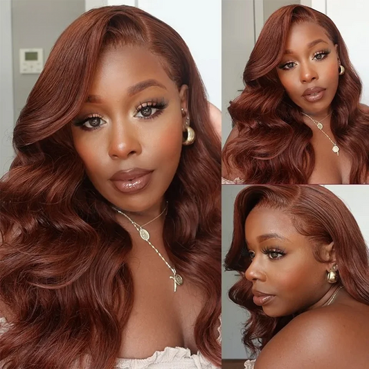 Chocolate Brown Peruvian Body Wave Lace Wig
