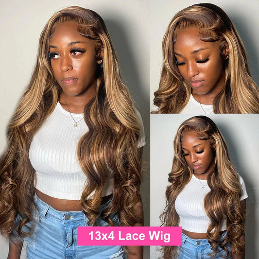 13x6 HD Lace Highlight Body Wave Wig
