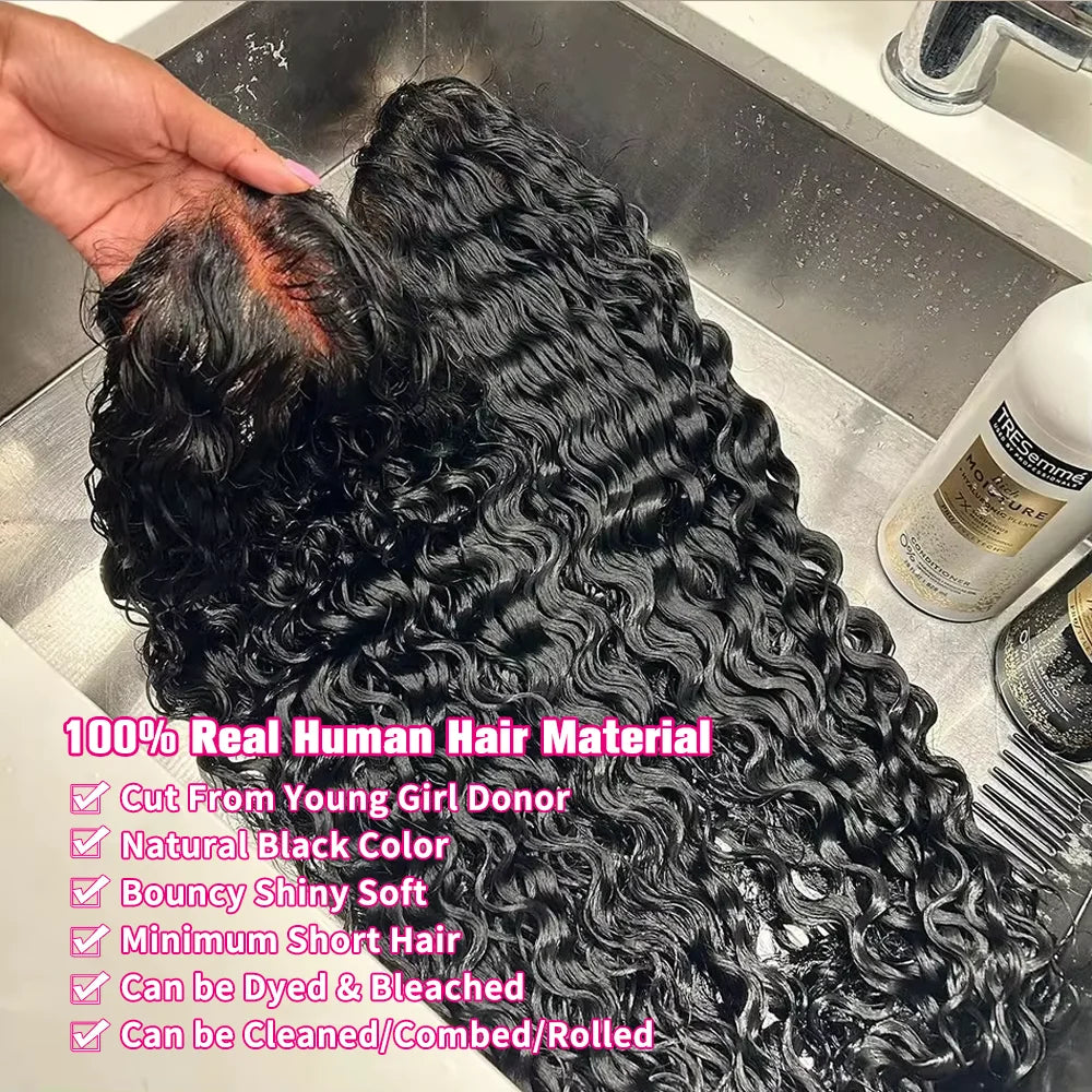 HD Transparent Deep Wave Lace Front Wig – Brazilian Remy Human Hair