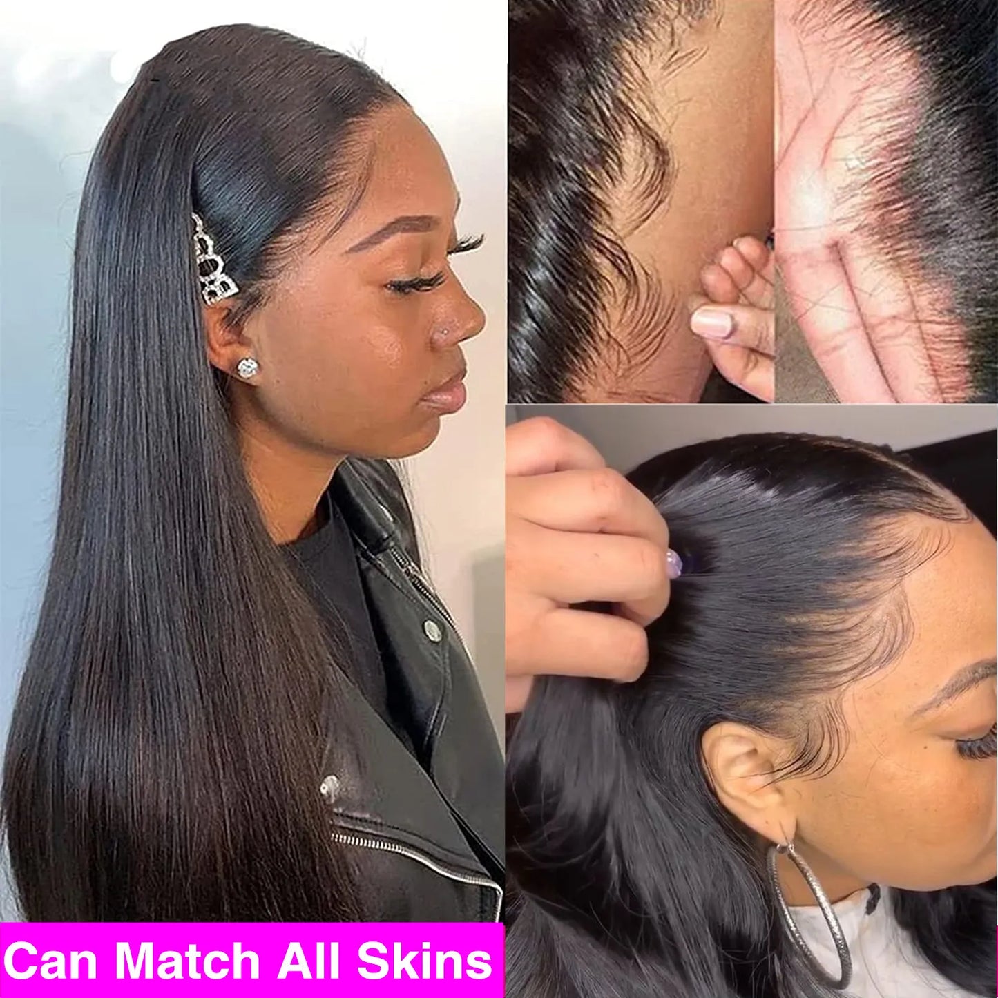 Luxury Bone Straight HD Lace Wig – 24~34”
