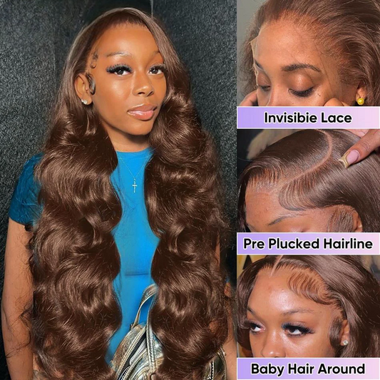 Chocolate Brown Body Wave HD Lace Wig