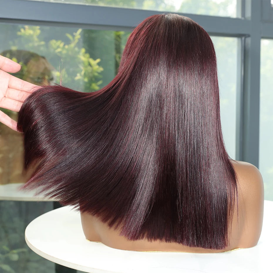 99J Burgundy Bone Straight Bob HD Lace Wig (5x5)