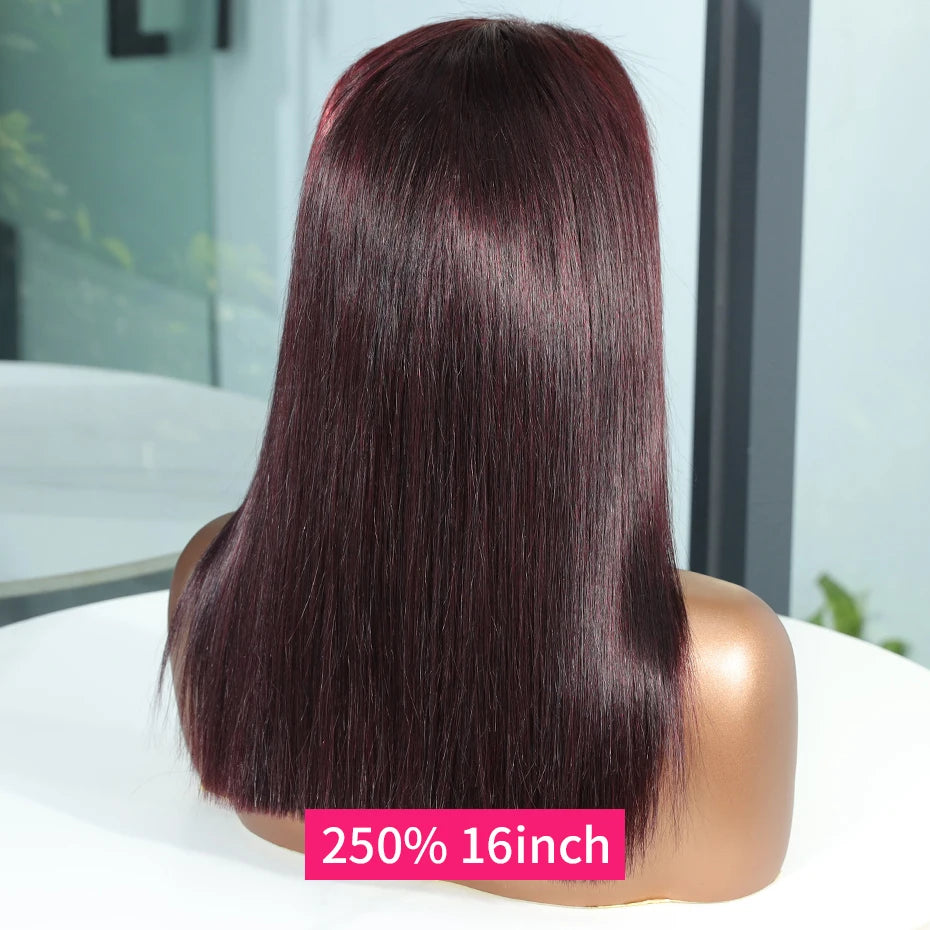 99J Burgundy Bone Straight Bob HD Lace Wig (5x5)