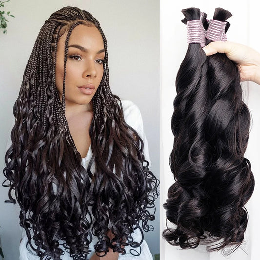 Boho French Curl Braiding Hair – Human Hair