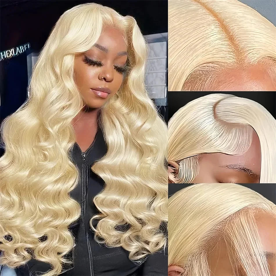 613 Blonde HD Transparent Body Wave Lace Front Wig – Brazilian Remy Human Hair