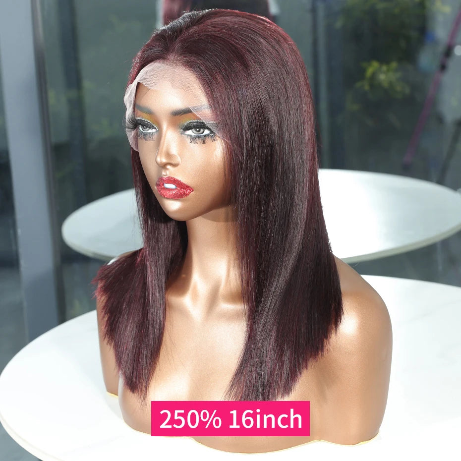99J Burgundy Bone Straight Bob HD Lace Wig (5x5)