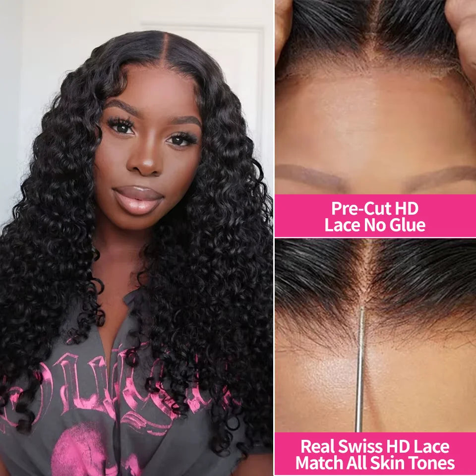 HD Transparent Deep Wave Lace Front Wig – Brazilian Remy Human Hair