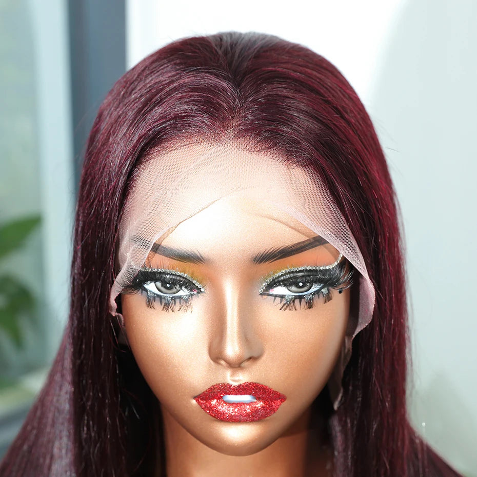 99J Burgundy Bone Straight Bob HD Lace Wig (5x5)