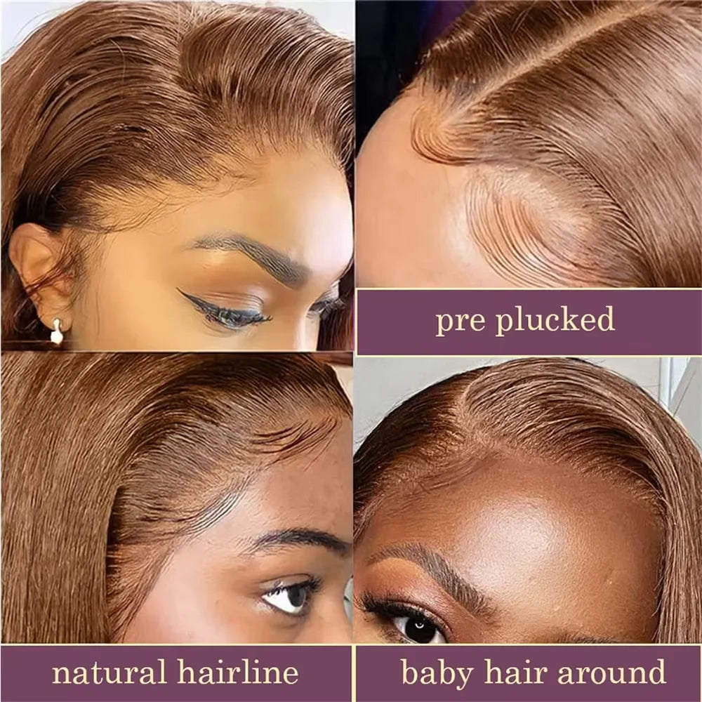 #4 Chocolate Brown Straight Bob HD Lace Wig (13x4)